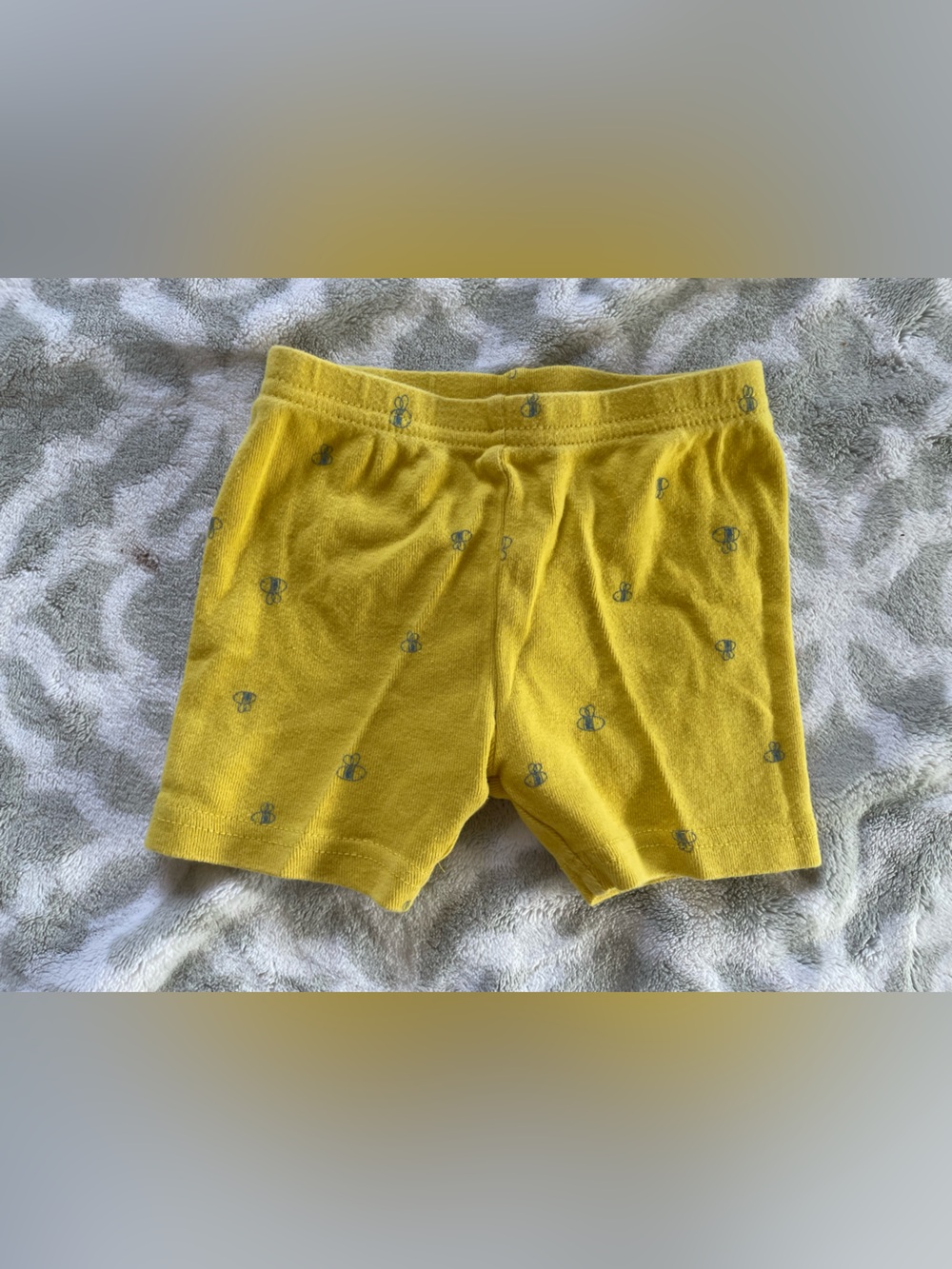 Yellow baby Knit Shorts with Subtle Bee Motif